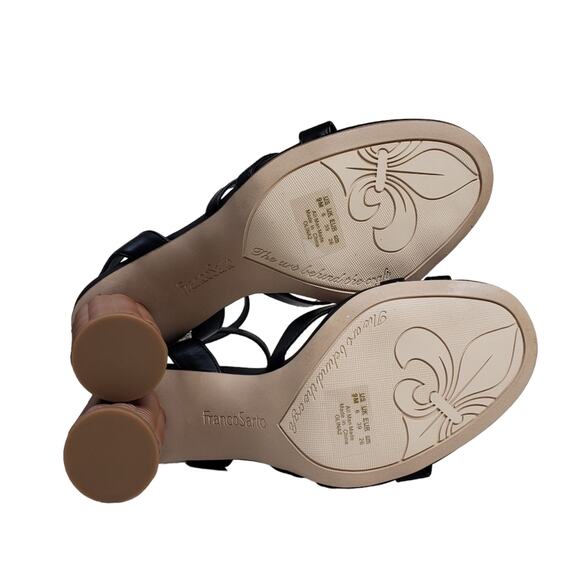 Franco Sarto Womens 9 Olina 2 Wicker Block Heel Ankle Strap Sandal NEW - Picture 10 of 11